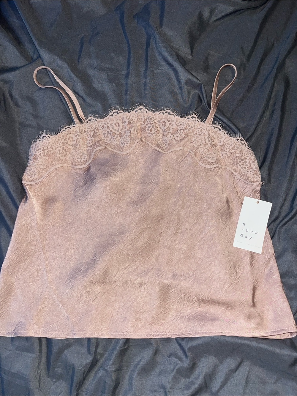 a new day Blush Lace-Trim Satin Cami